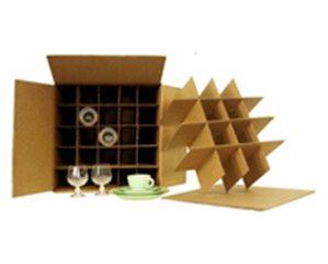 China / Dish / Kitchen Box with 2 Sets of Dividers 18" x 18" x 28" (5.2 c/f)